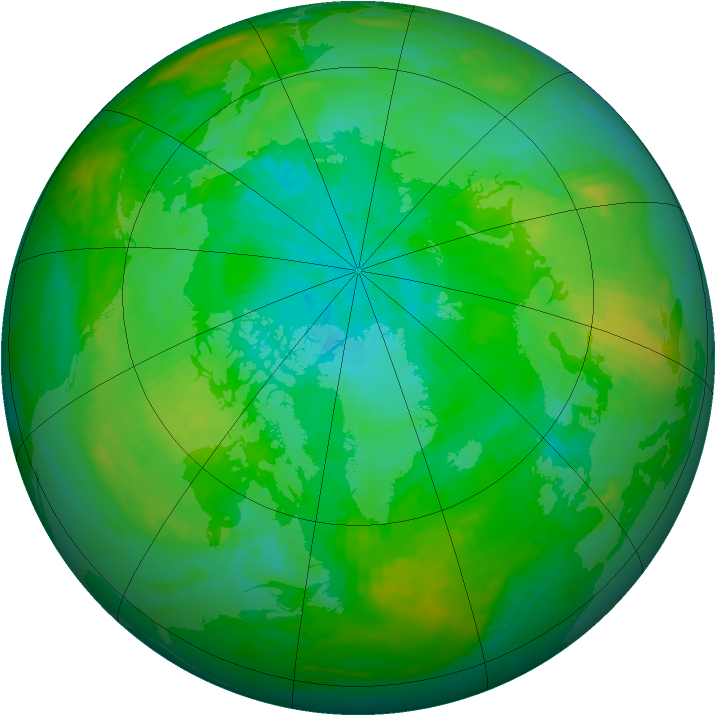 Arctic ozone map for 17 August 1987